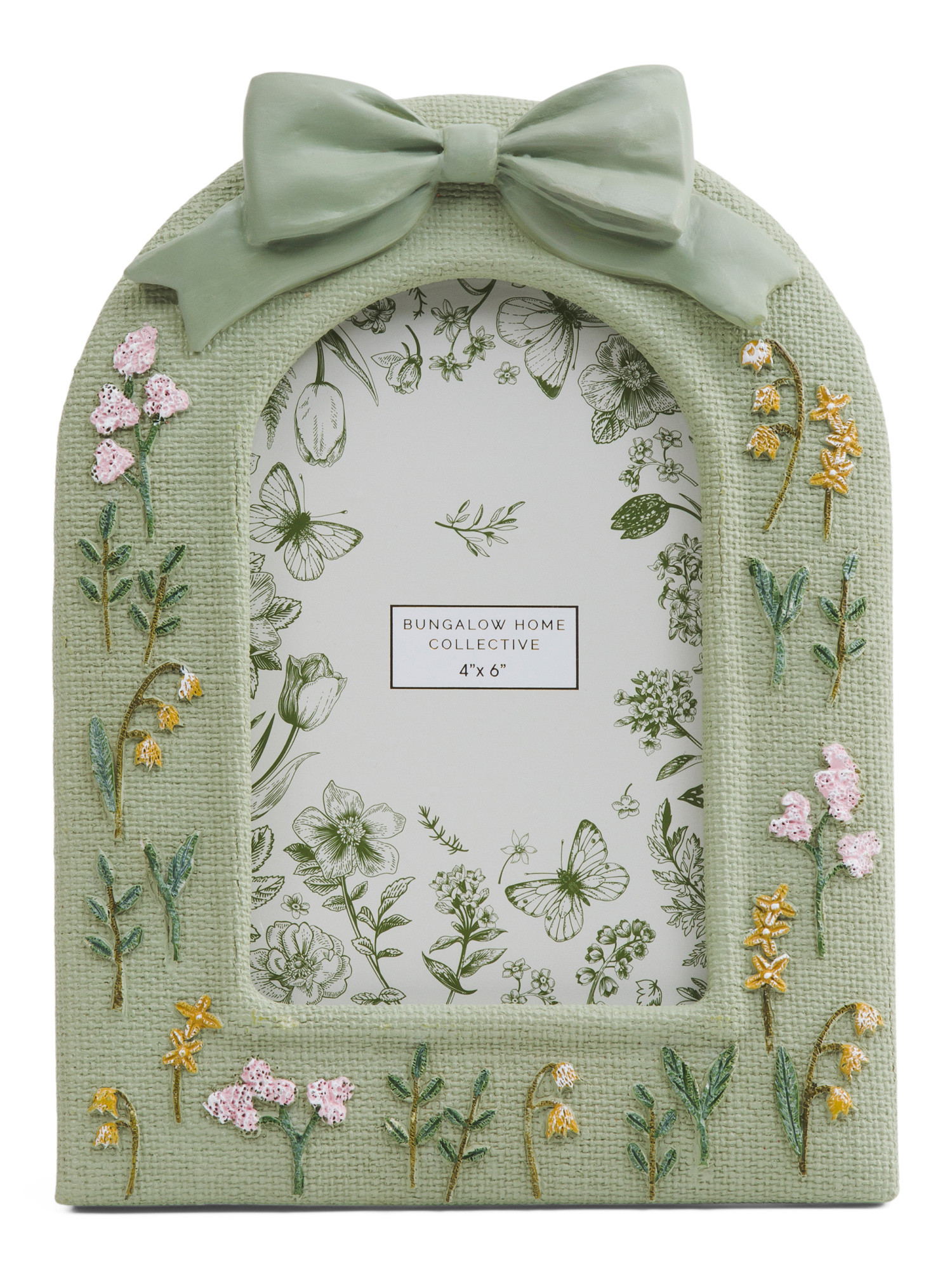 4x6 Bow Floral Tabletop Picture Frame | TJ Maxx