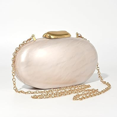 Luxury Acrylic Clutch Purse for Women,Pearlescent Cream Evening Bag with Magnetic Closure, Elegan... | Amazon (US)