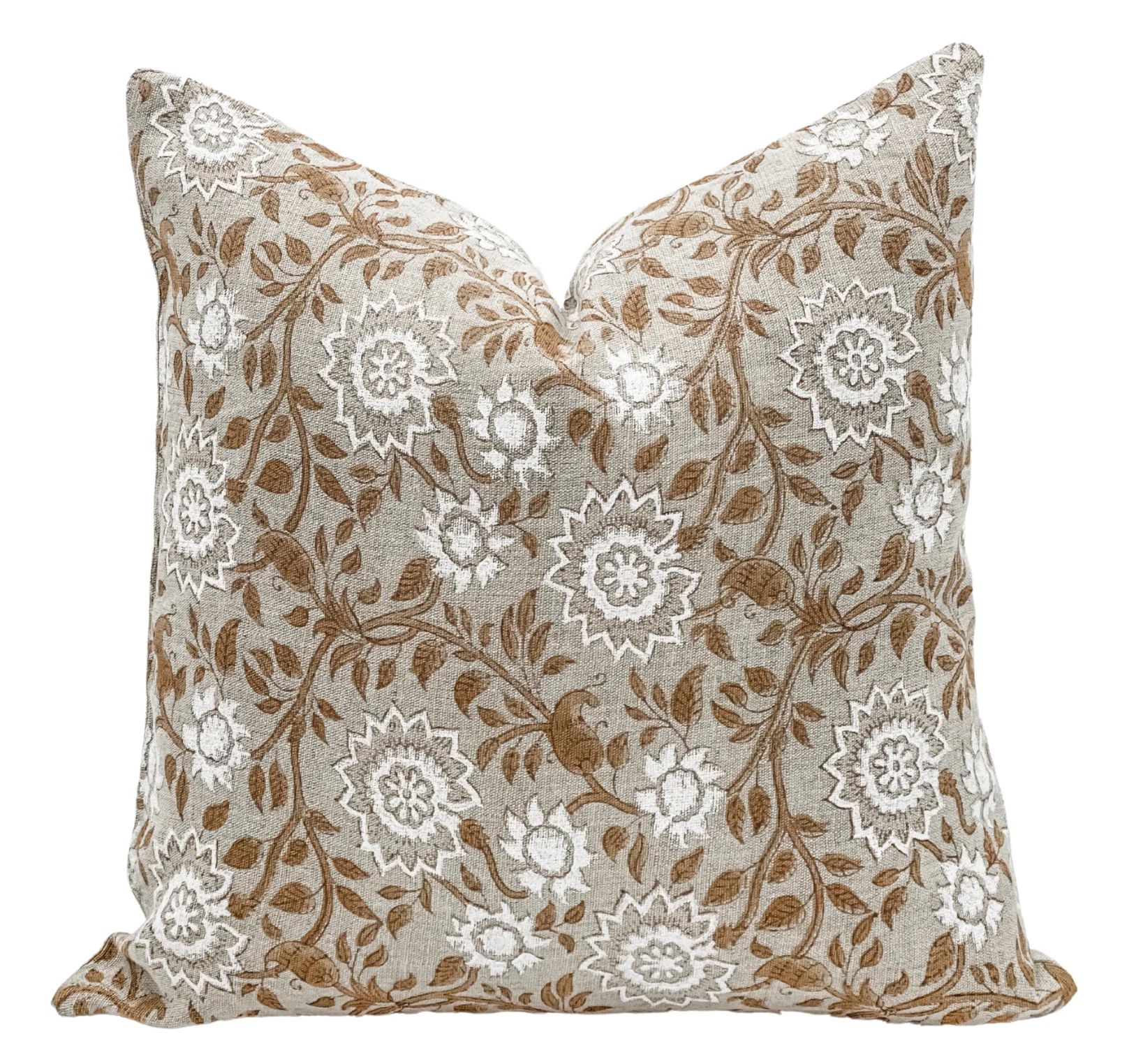 POINSETTIA IN CHALK/BEIGE PILLOW COVER | Krinto
