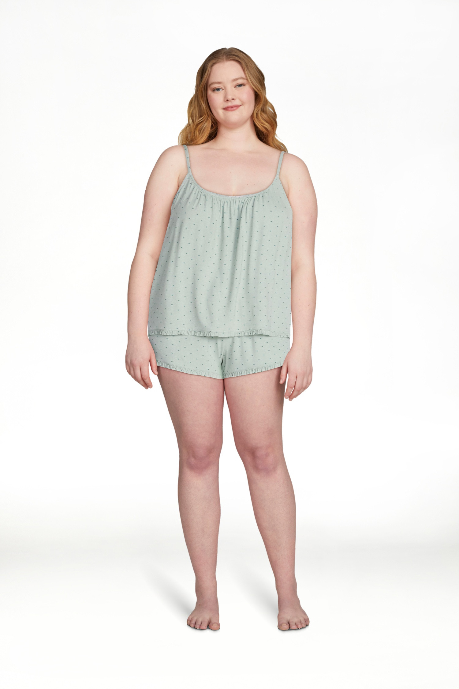 Joyspun Women’s Modal-Blend Ruffle Trim Cami and Shorts Sleepwear Set, 2-Piece, Sizes XS-3X | Walmart (US)