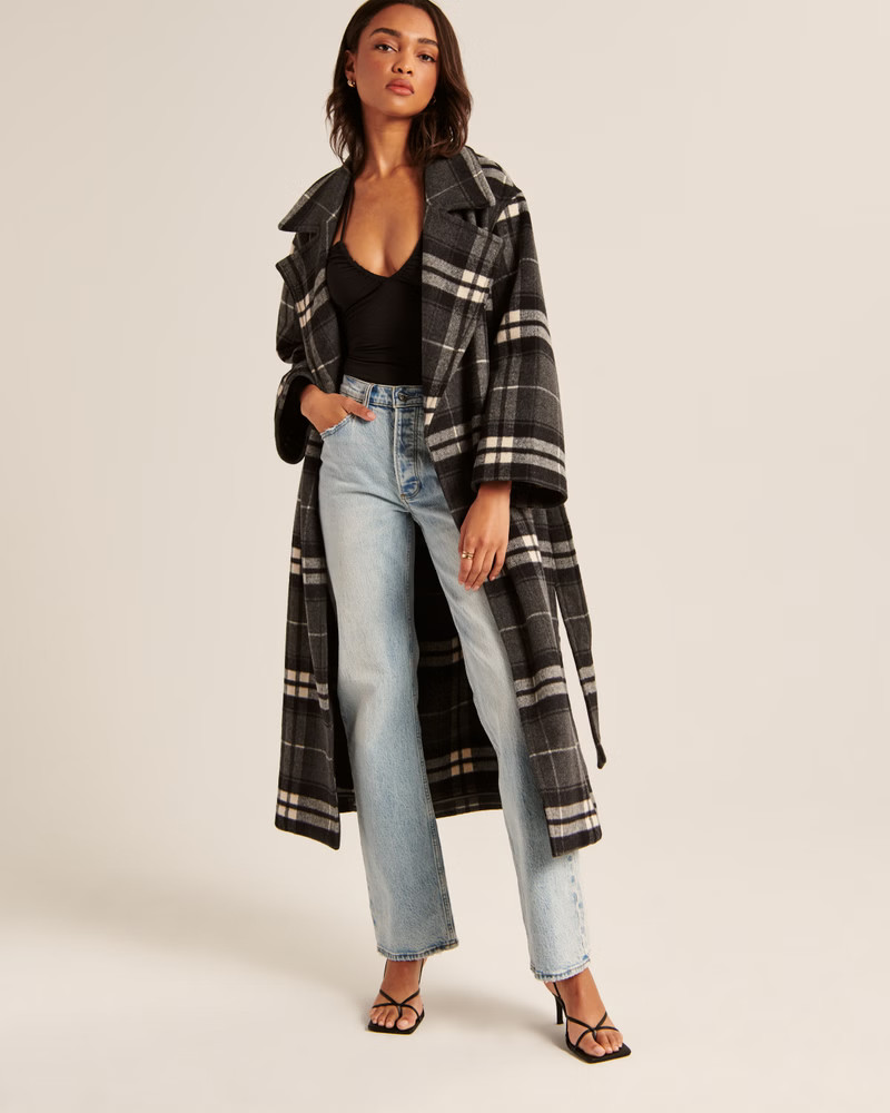 Women's Wool-Blend Belted Blanket Coat | Women's Clearance | Abercrombie.com | Abercrombie & Fitch (US)