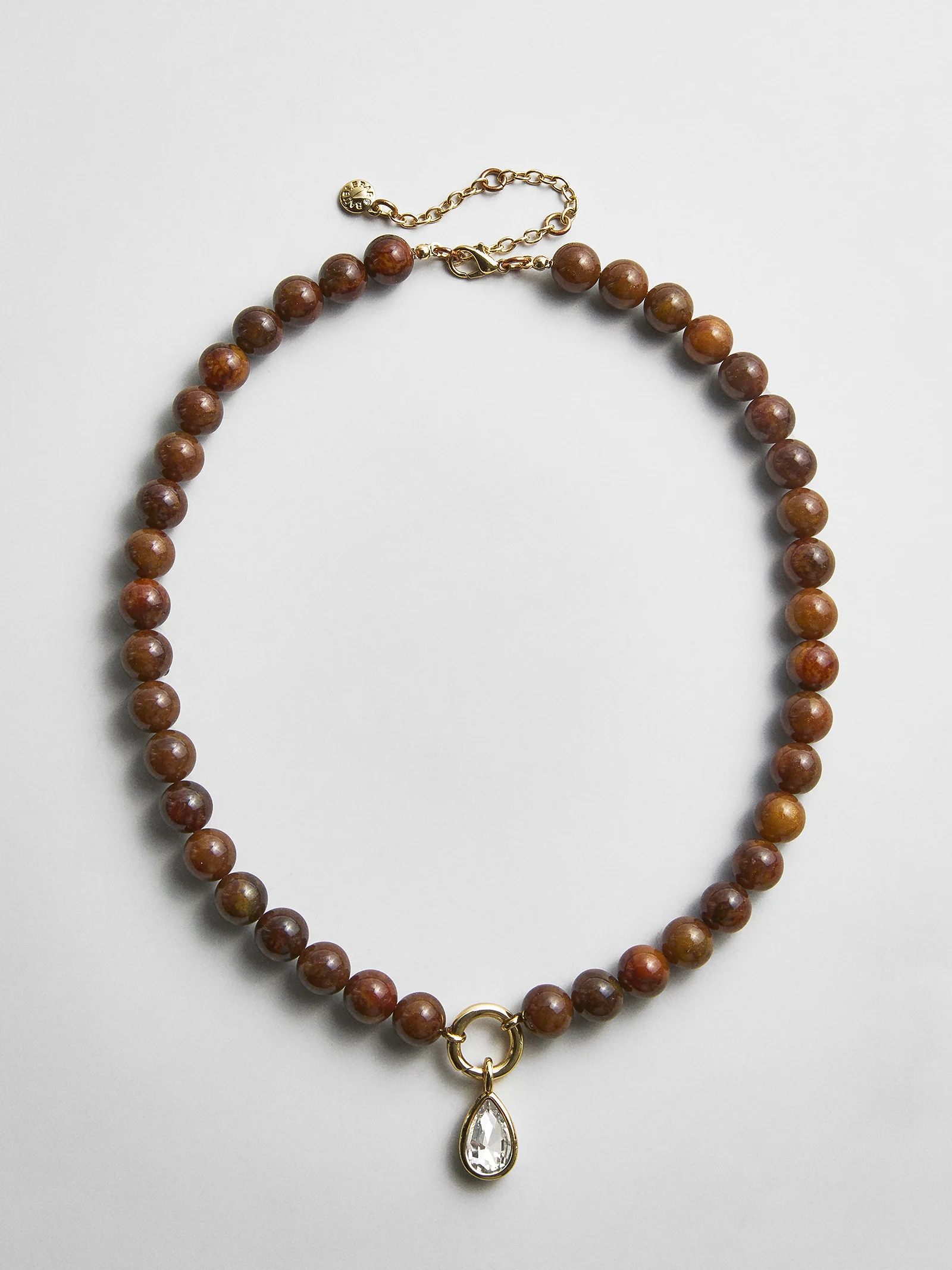 Janette Beaded Ring Necklace - Tiger's Eye | BaubleBar