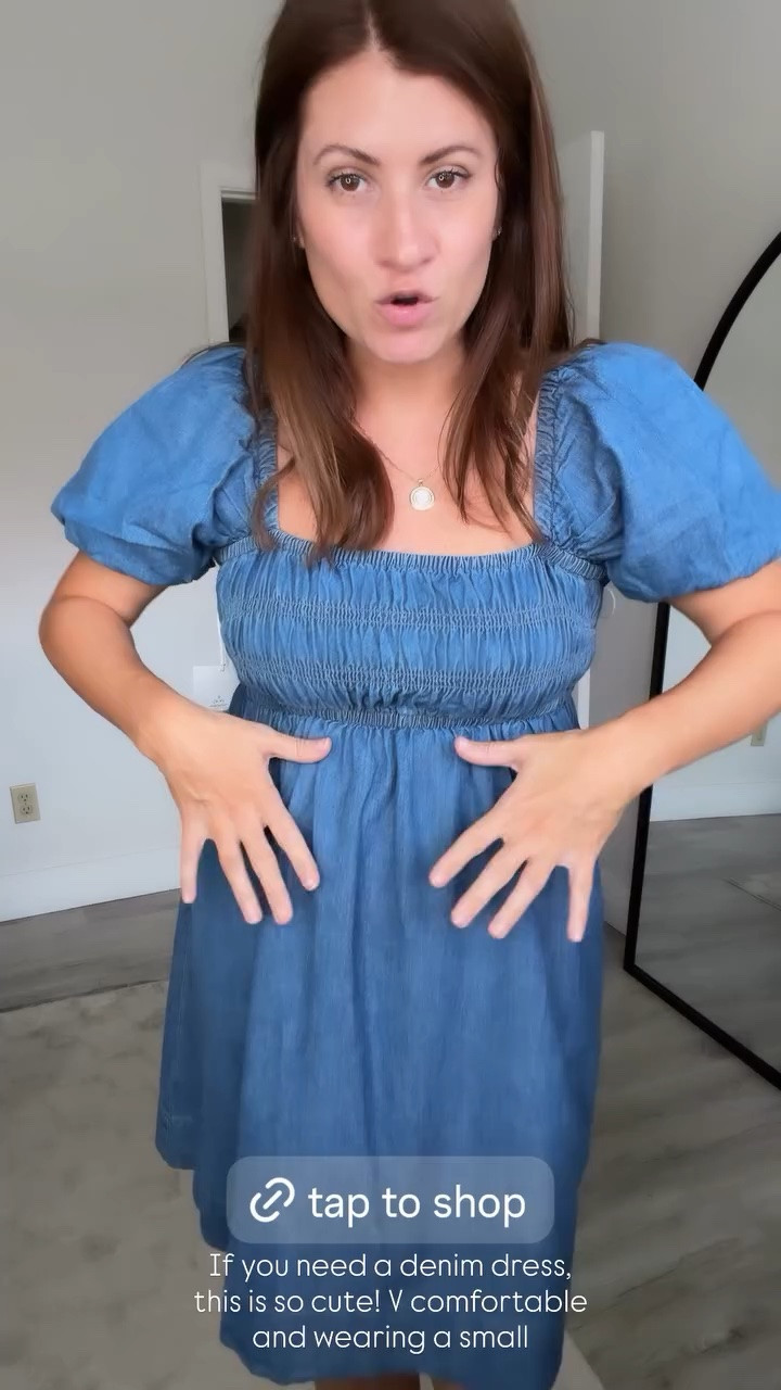 If you need a denim dress, this is so cute! V comfortable and wearing a small