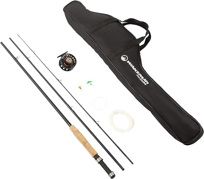 Fly Fishing Pole Collection – 3 Piece Collapsible Fiberglass and Cork Rod and Ambidextrous Reel... | Amazon (US)