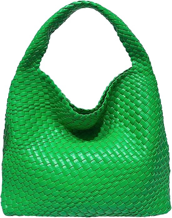 Women Vegan Leather Hand-Woven Tote Handbag Fashion Shoulder Top-handle Bag All-Match Underarm Ba... | Amazon (US)