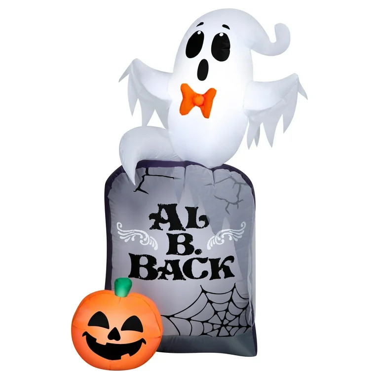 Ghost on Tombstone Airblown Yard Inflatable, Multicolor, 4.5', Halloween by Way To Celebrate | Walmart (US)