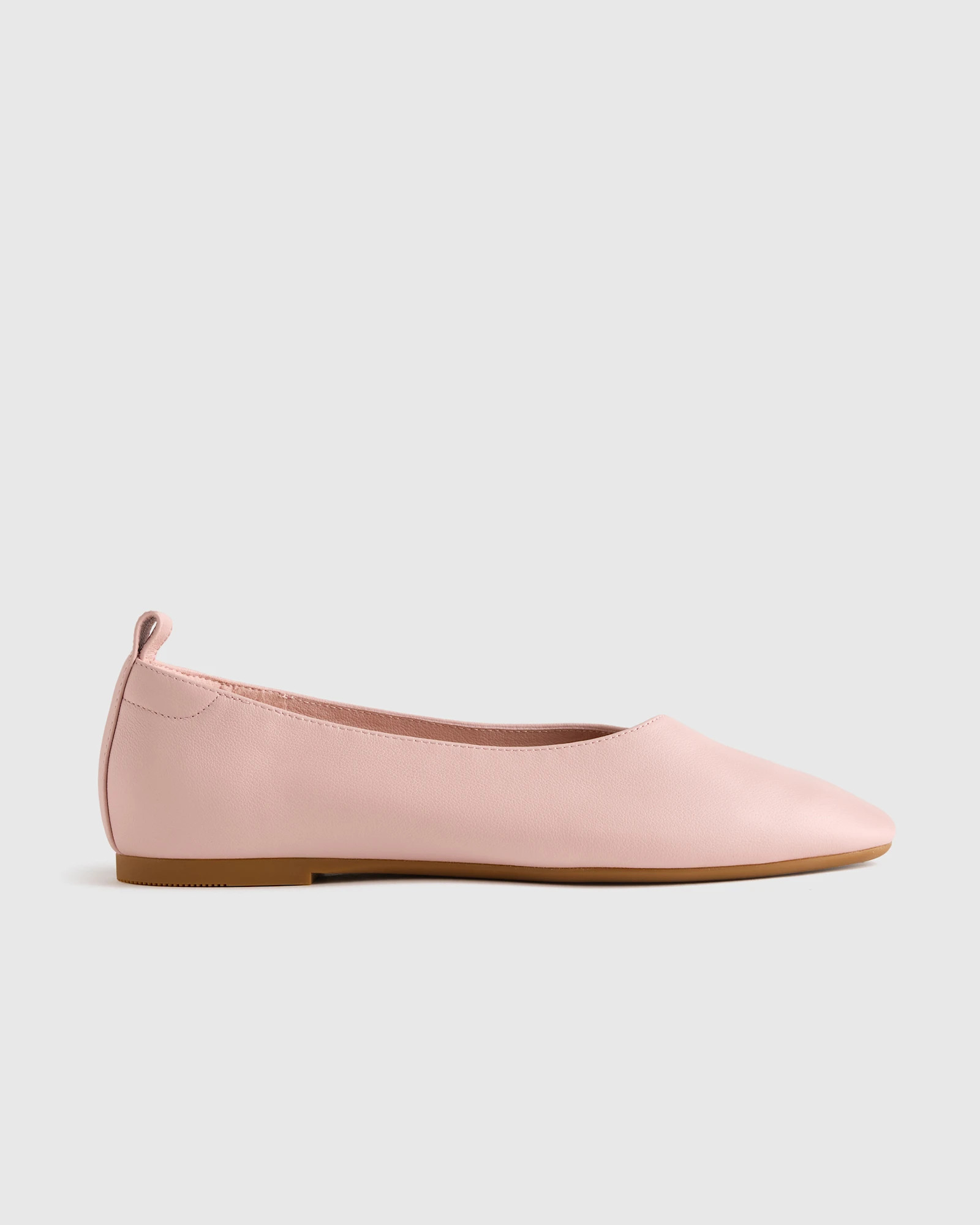 Quince | Women's Italian Leather Glove Ballet Flat in Cognac, Size 5.5 | Quince