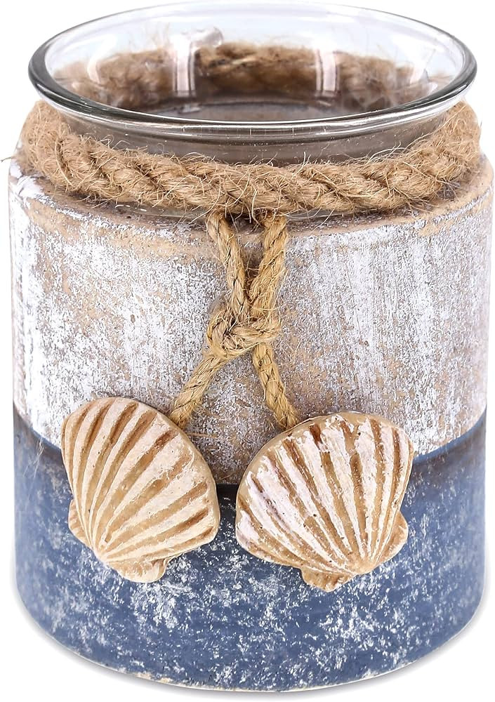 CoTa Global Silver Sea Sea Shell Candle Holder - Nautical Table Top Centerpiece Coastal Decor for... | Amazon (US)