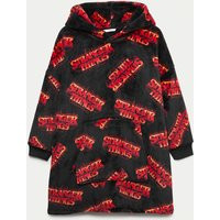 M&S Stranger Things™ Fleece Oversized Hoodie (5-16 Yrs) Black Mix | Marks & Spencer (UK)