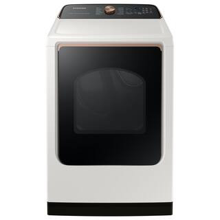 7.4 cu. ft. Smart High-Efficiency Vented Electric Dryer with Steam Sanitize+ in Ivory | The Home Depot