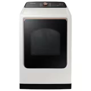 Samsung 7.4 cu. ft. Smart Ivory Electric Dryer with Steam Sanitize DVE55A7300E - The Home Depot | The Home Depot