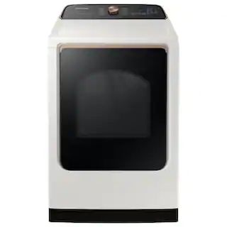 Samsung 7.4 cu. ft. Smart Ivory Electric Dryer with Steam Sanitize DVE55A7300E | The Home Depot