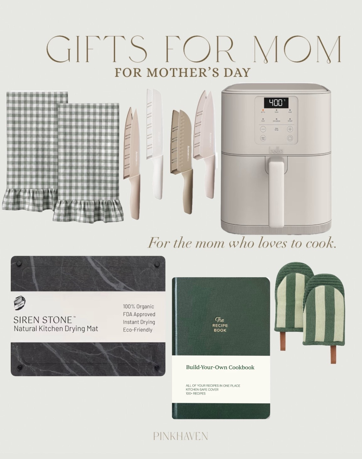Gift idea for her for Mother’s Day for the mom who loves to cook 

#mothersday2026 #giftideaforher #giftidea #hostess #new #kitchen #homegifts #housewarming #green #neutral #airfryer 

#LTKMothersDay #LTKSaleAlert #LTKHome