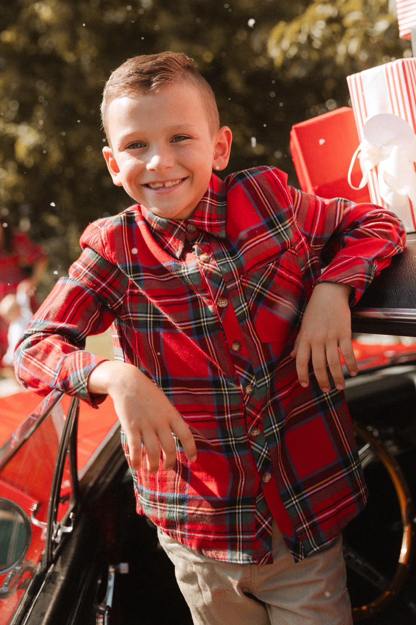 Boys John Shirt in Madeline Holiday Plaid | Ivy City Co