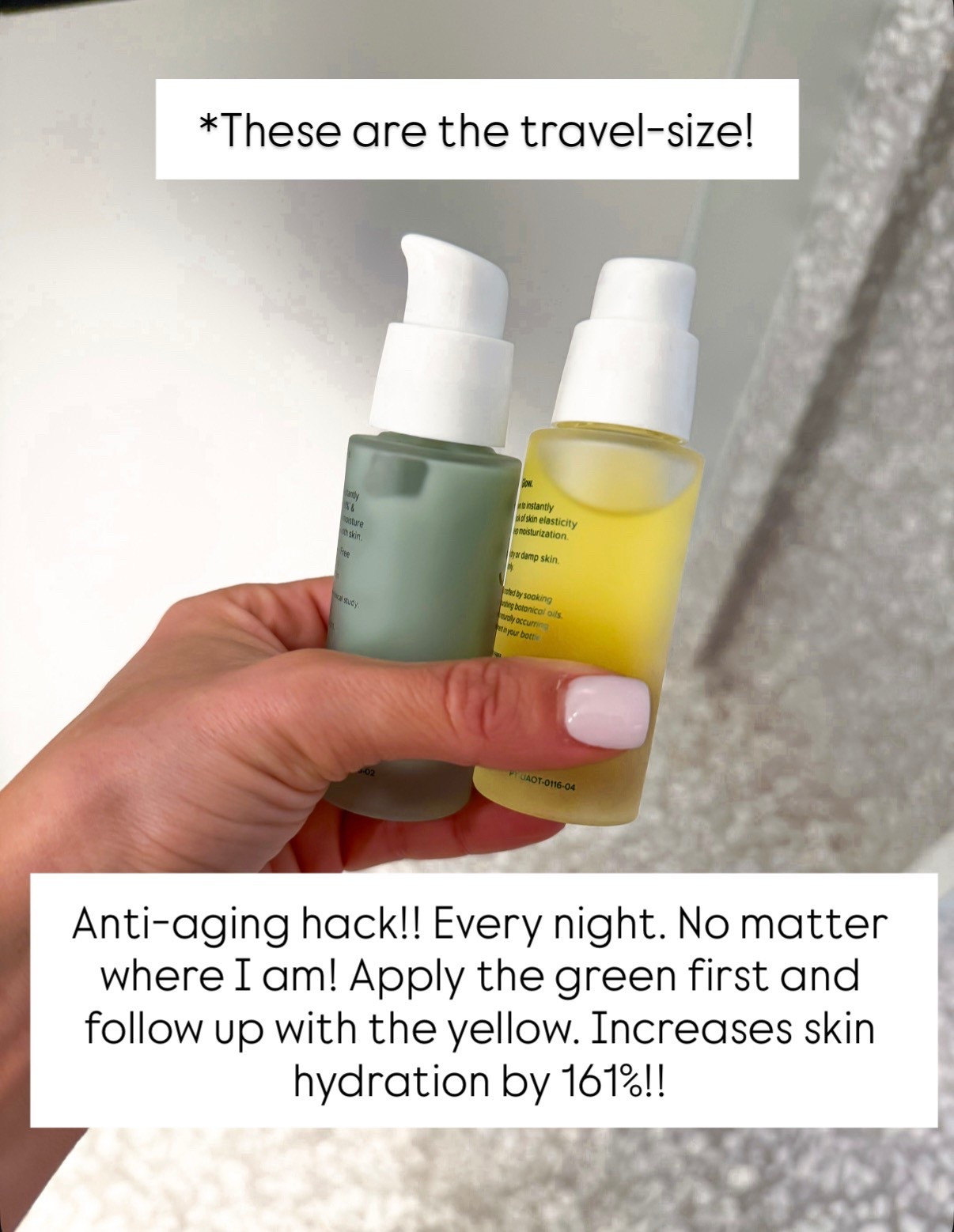 My travel must haves! My travel essentials. Every night! I apply this Hyaluronic acid body serum, which can boost your skin hydration by up to 161%. Then, I follow up with this body oil. It absorbs nicely and doesn’t make your clothes or sheets oily! 

#LTKBeauty #LTKmorningroutine #LTKselfcare