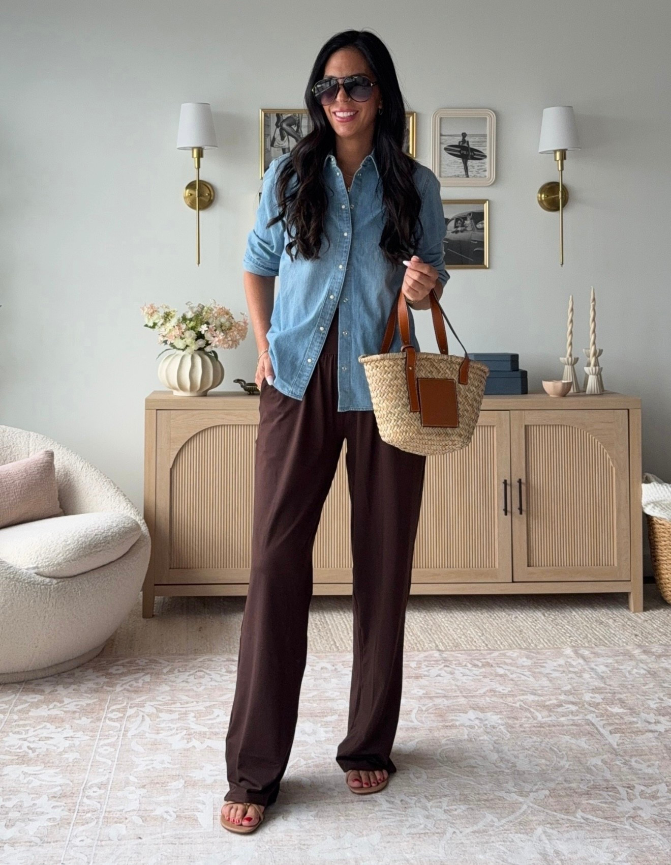 Lululemon Palazzo pants look for less 
Comes in 5 lengths 
Wearing a small 33 inch inseam 
All jackets and tops are a small 

#LTKU #LTKTravel #LTKShoeCrush