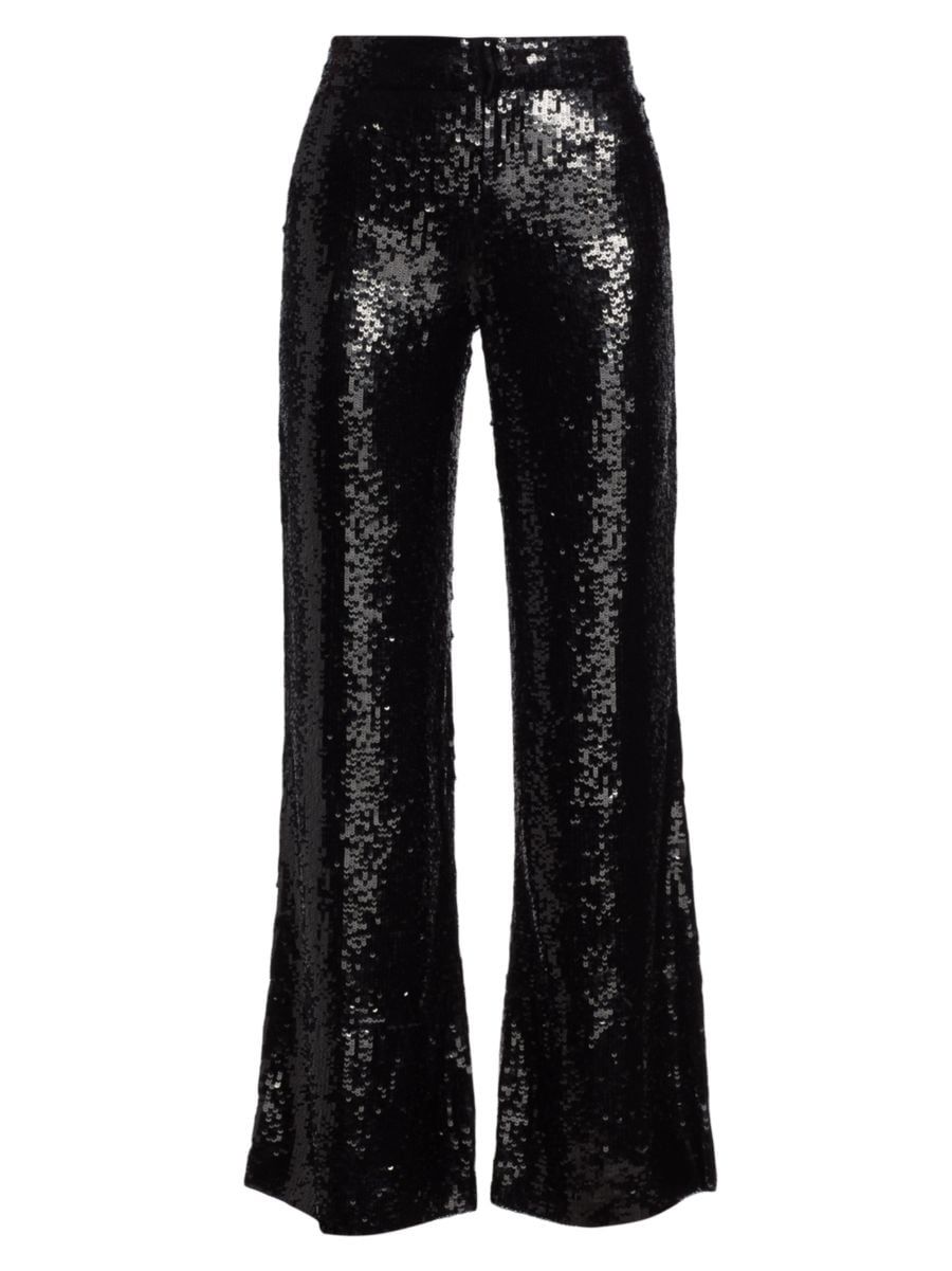 Alice + Olivia Dylan Pleated Wide-Leg Sequined Pants | Saks Fifth Avenue