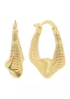 Belk Silverworks Plated Slink Oblong Hoop Earrings | Belk