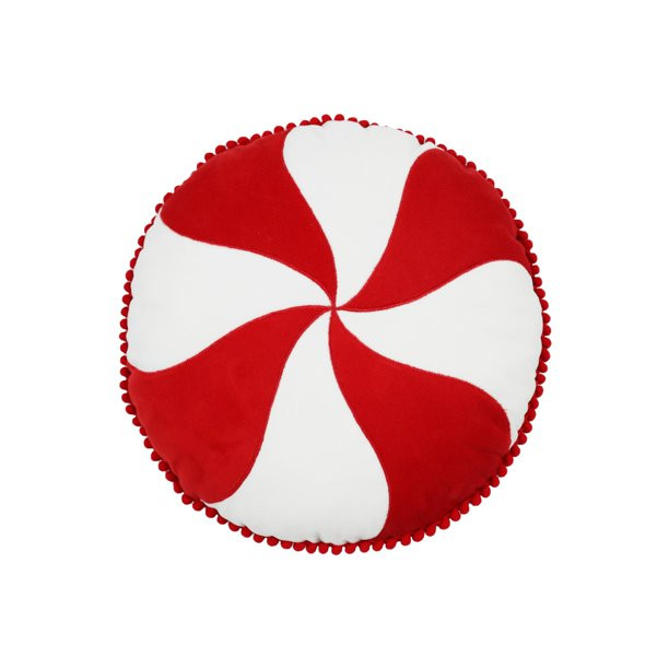 Holiday Time 13x13inch Peppermint Candy Christmas Decorative Pillow, Red and White - Walmart.com | Walmart (US)