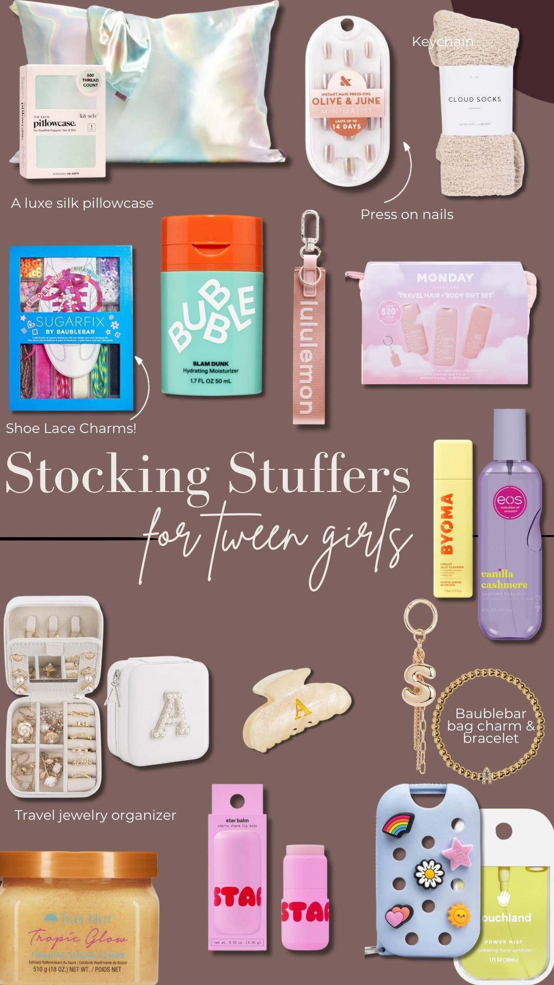 Stocking stuffers for tween girls! 

Skincare for girls, skincare for tweens, skincare for teens, satin pillowcase, personalized gifts for girls 

#LTKGiftGuide #LTKHoliday #LTKFindsUnder50