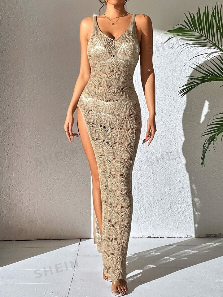 Split Thigh Cover Up Dress Without Bikini | SHEIN