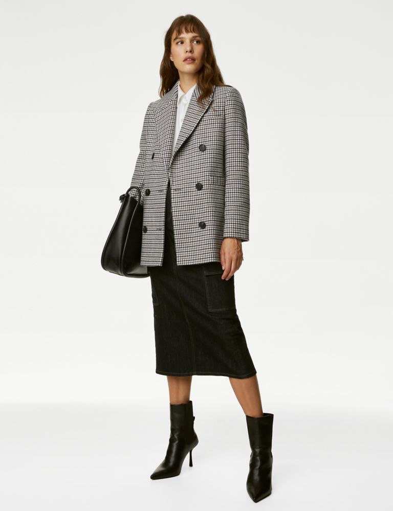 Checked Double Breasted Short Coat | Marks & Spencer (UK)