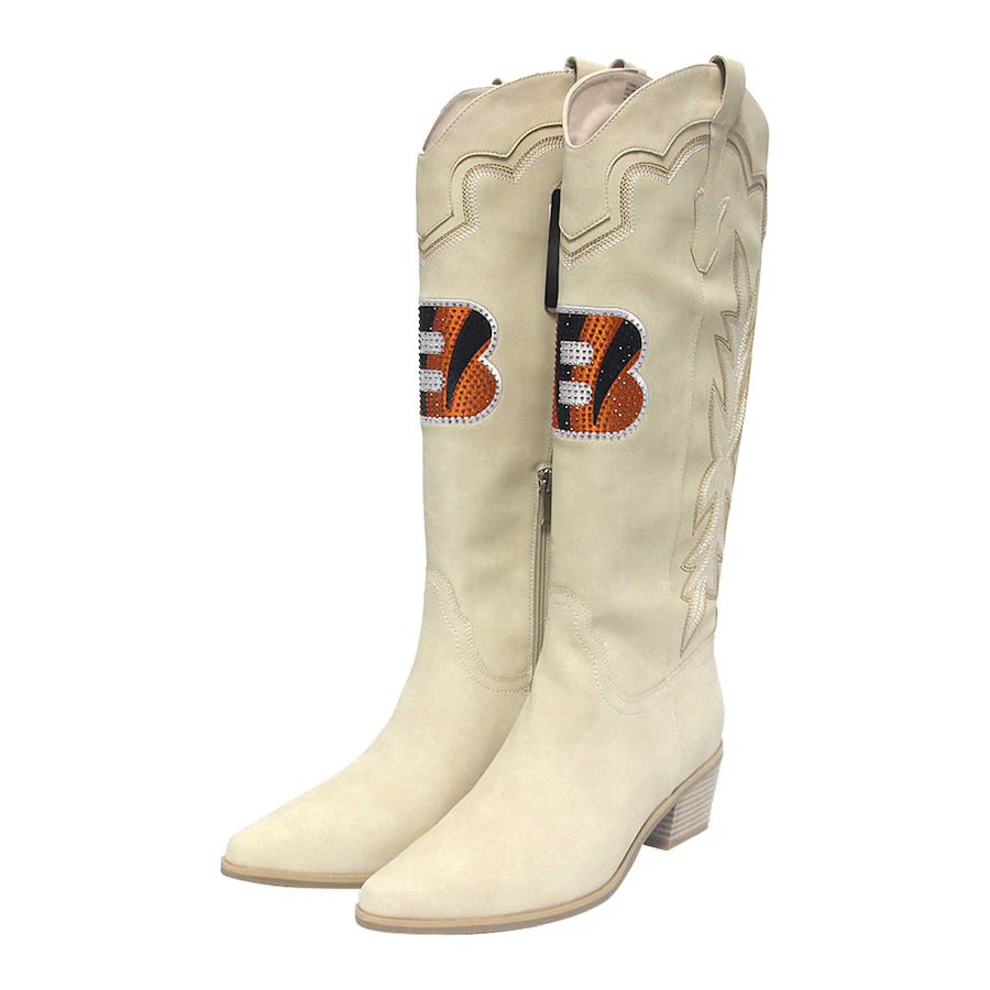 Cincinnati Bengals Cuce Women's Cowboy Boots - Cream | Lids