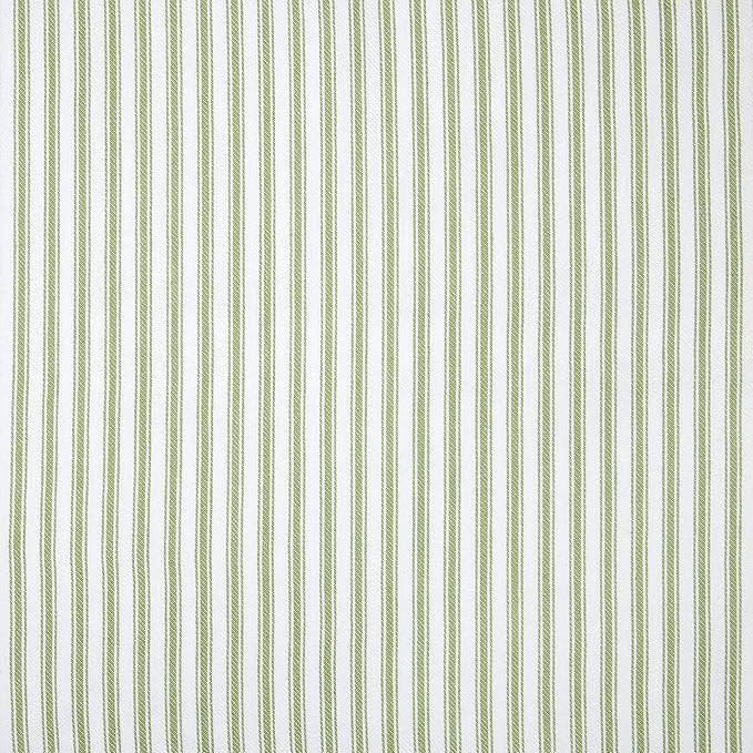 Cackleberry Home Tarragon Green and White Ticking Stripe Table Runner Woven Cotton Reversible, 14... | Amazon (US)
