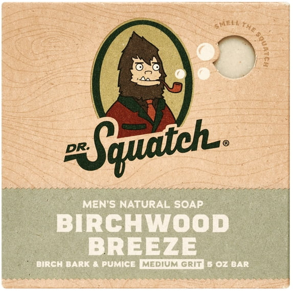 Dr. Squatch Men's Soap, Natural Bar Soap for Men, Birchwood Breeze, 5 oz | Walmart (US)