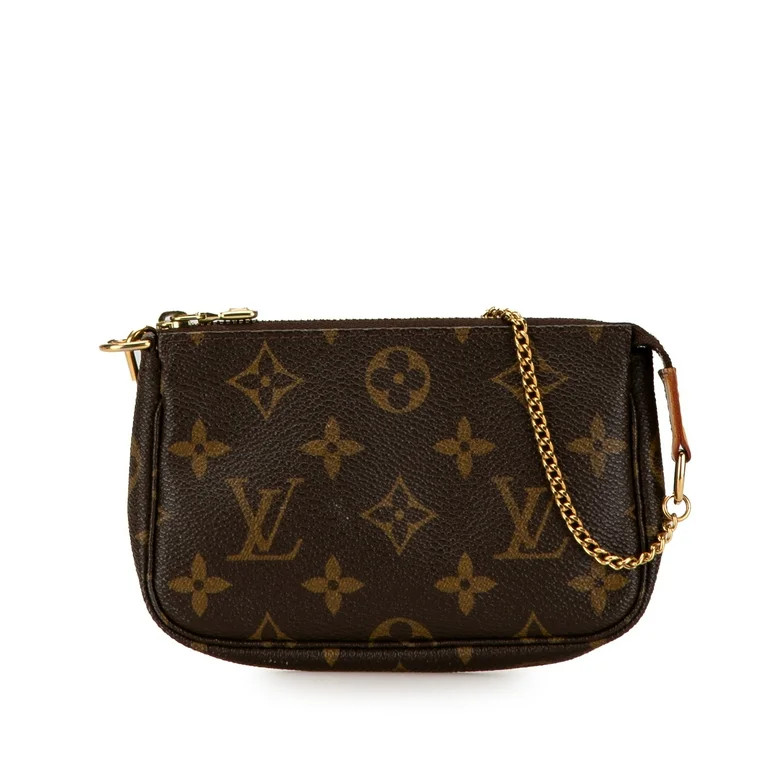 Pre-Owned Authenticated Louis Vuitton Monogram Mini Pochette Accessoires Canvas Brown Handbag Top... | Walmart (US)