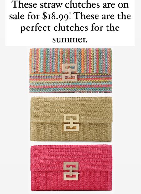 How cute are these straw clutches? These are a great summer essential. They are only $18 right now. 

#LTKStyleTip #LTKFindsUnder50
