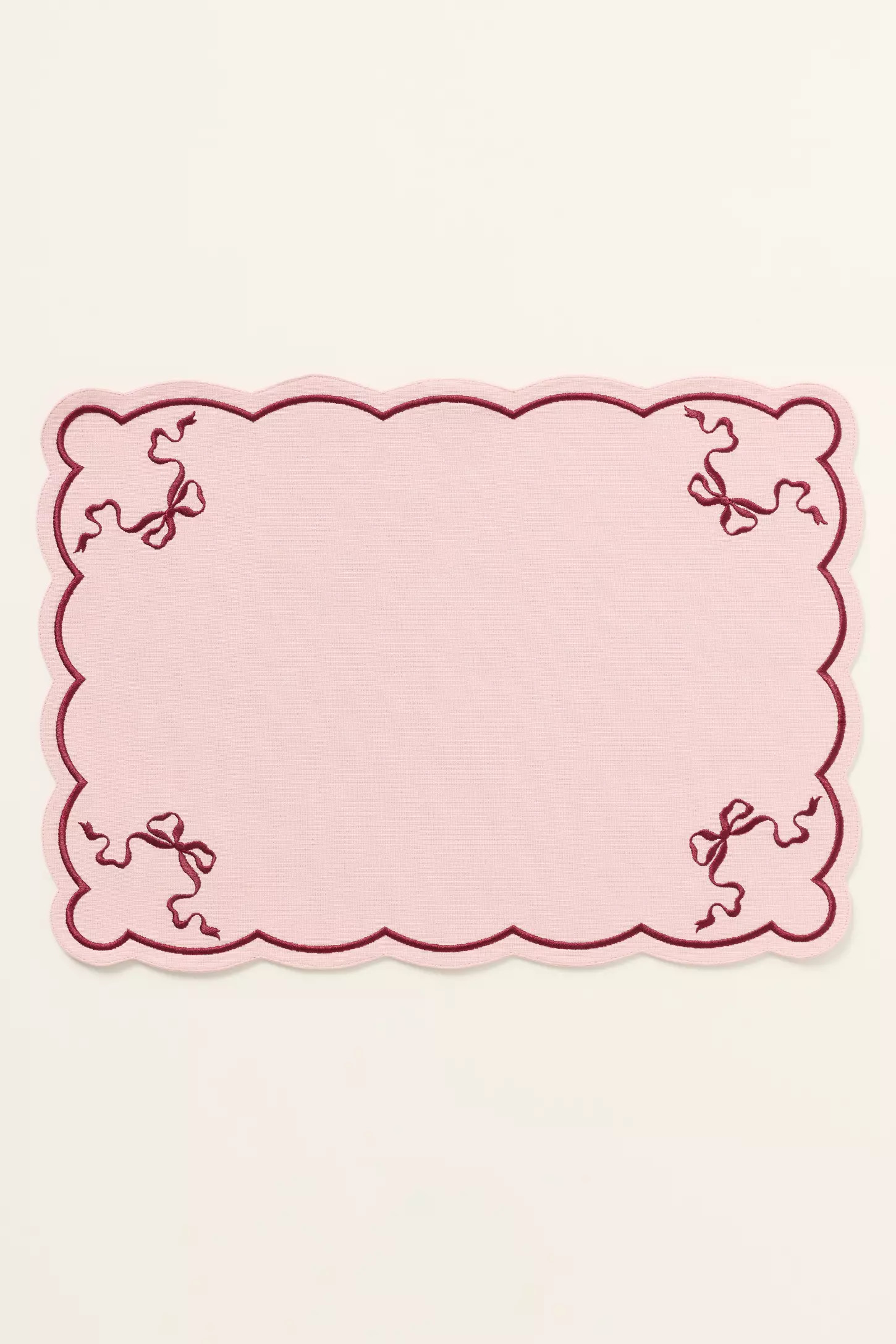Benedita Bow Cotton Embroidered Placemat | Anthropologie (US)