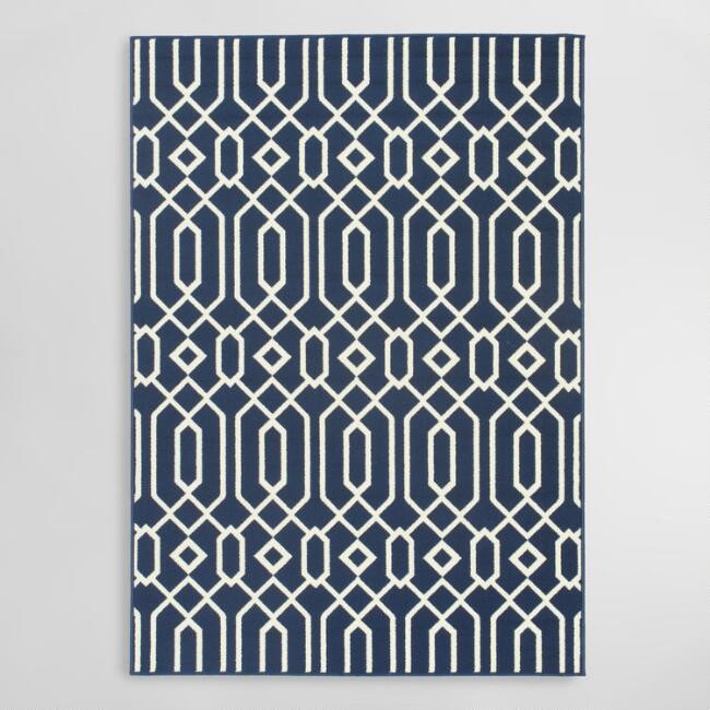 Navy Blue Cortes Indoor Outdoor Area Rug | World Market