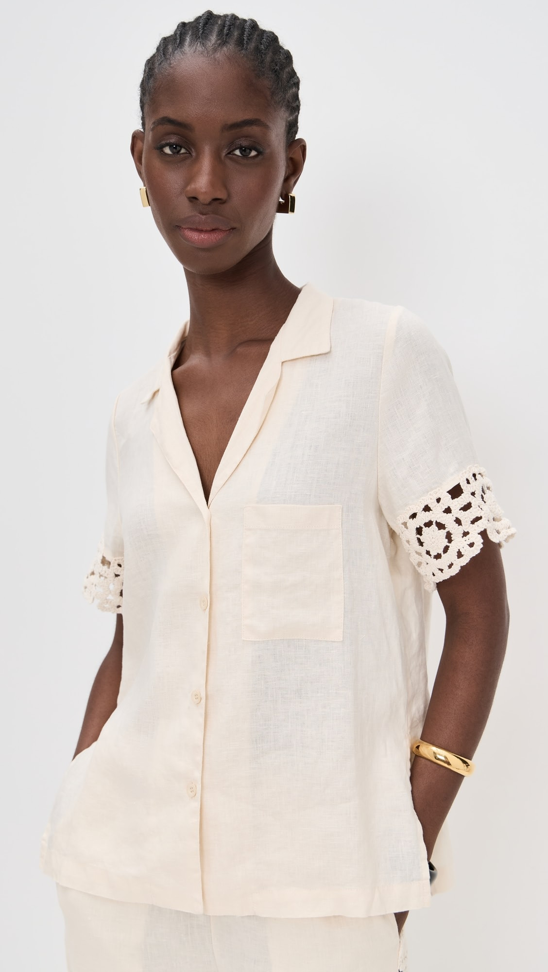 Crochet Sleeve Shirt | Shopbop