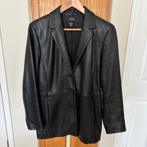 Alfani Outerwear Like New Genuine Black Leather Jacket M | Poshmark