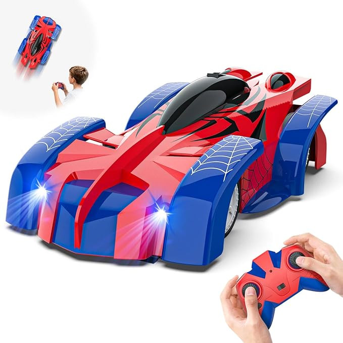 Wall Climbing Remote Control Car, 360° Rotating Wall Climbing Car Toy with LED Light, Rechargeab... | Amazon (US)
