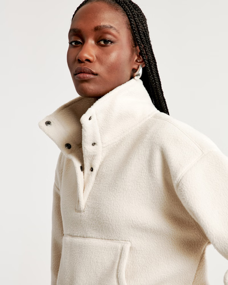 Women's Everyday Sherpa Mini Half-Snap | Women's New Arrivals | Abercrombie.com | Abercrombie & Fitch (US)