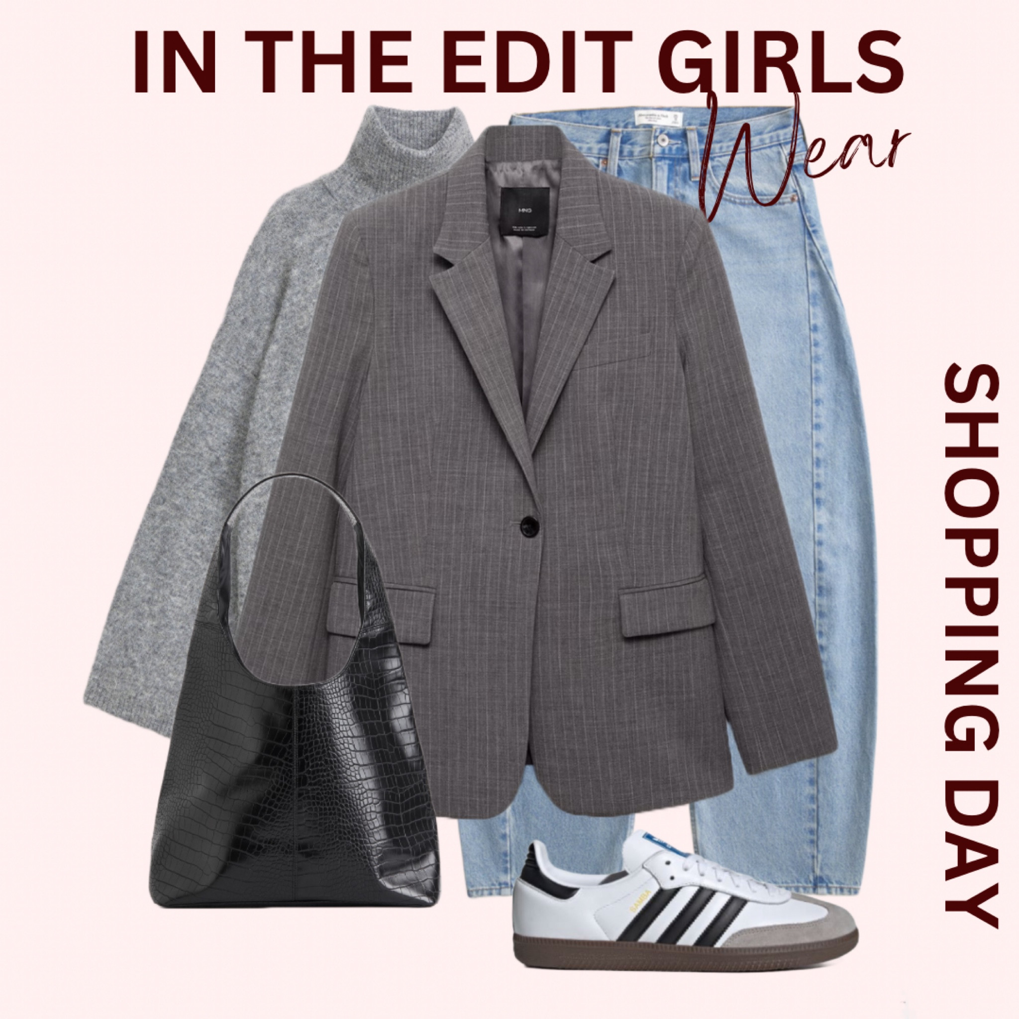 Suit Blazer styled with jeans 

Barrel jeans 
Blazer 
Grey knit 

#LTKautumn #LTKeurope #LTKstyletip