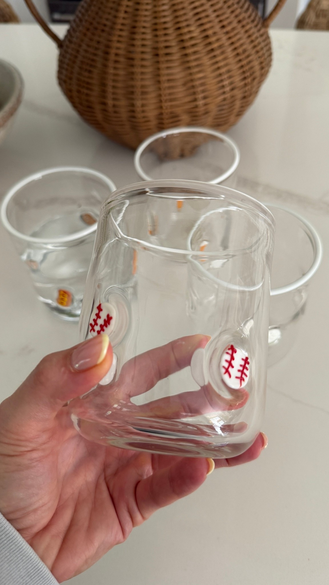 Cutest icon juice glasses for summer! This baseball girlie is happy. ⚾️