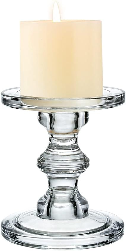 Glass Vintage Candle Holders with Rhinestone Accents, Elegant Crystal Taper Pillar & Tealight Can... | Amazon (US)