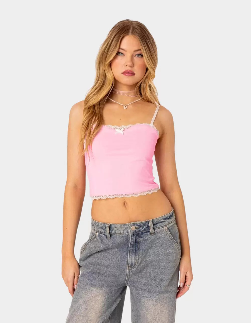 EDIKTED Alara Lace Trim Tank Top | Tillys