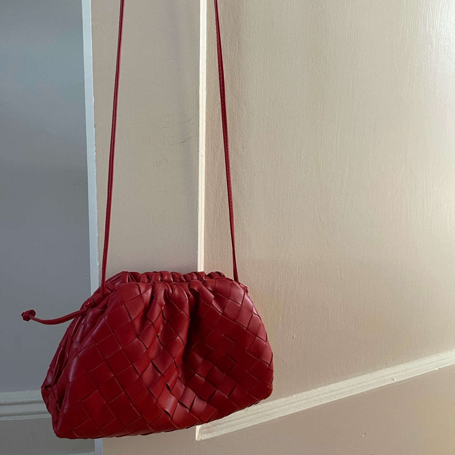 Bottega Veneta
Red bag 

#LTKStyleTip #LTKItBag