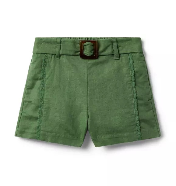 Linen-Cotton Tortoise Belt Short | Janie and Jack