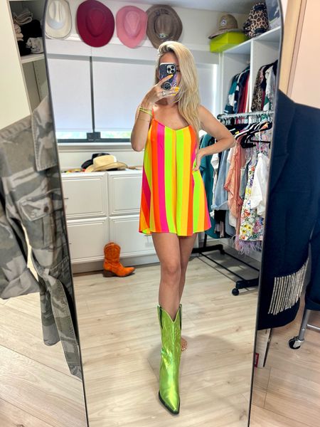 Neon stripped flowey romper in XS. I love the bright colors in this romper, it matches so much. 

#LTKtravel #LTKstyletip #LTKFestival