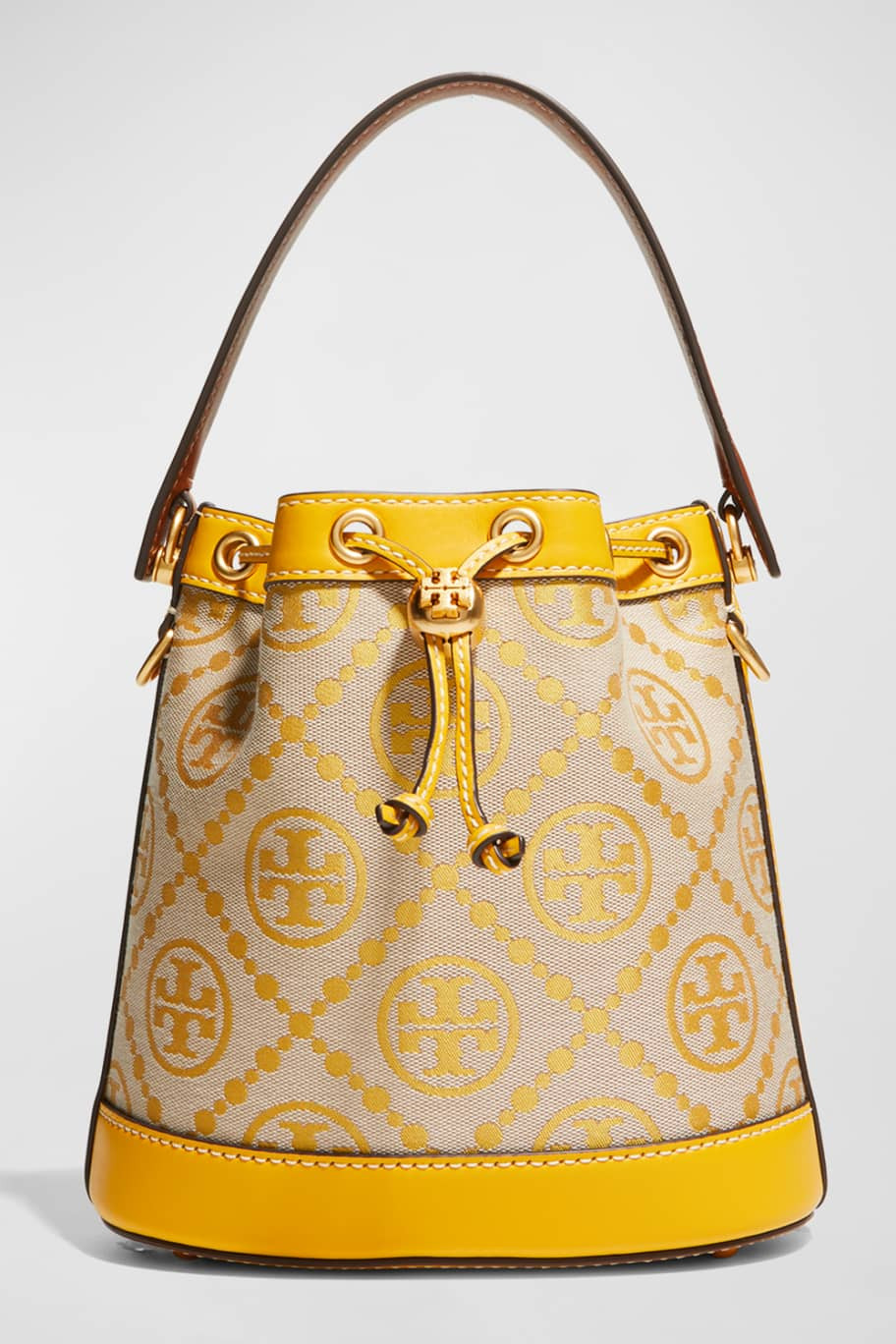 Tory Burch T Monogram Jacquard Bucket Bag | Neiman Marcus
