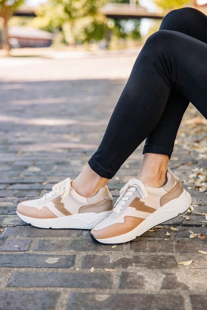 Strike A Pose Beige Brown Sneakers | The Mint Julep Boutique