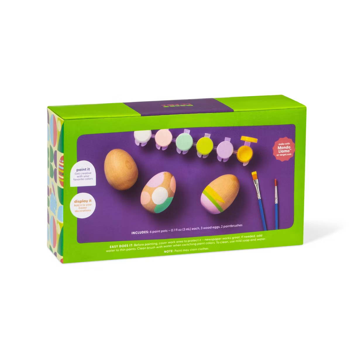 Paint-Your-Own Wood Easter Eggs Kit  - Mondo Llama™ | Target