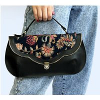 Floral Velvet Embroidery Leather Retro Purse | Etsy (US)