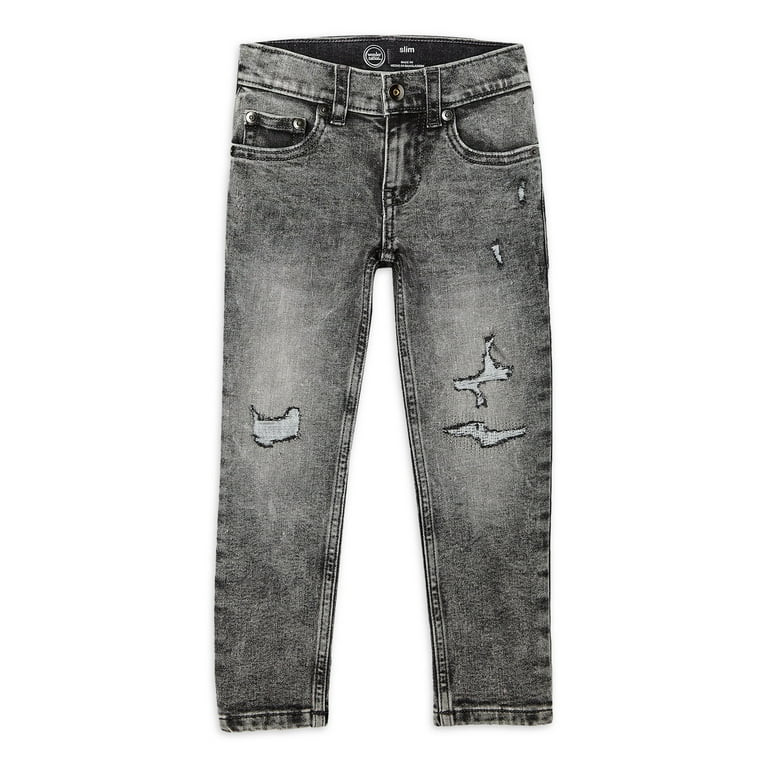 Wonder Nation Boys Rip & Repair Denim Jeans, Sizes 4-18 & Husky | Walmart (US)