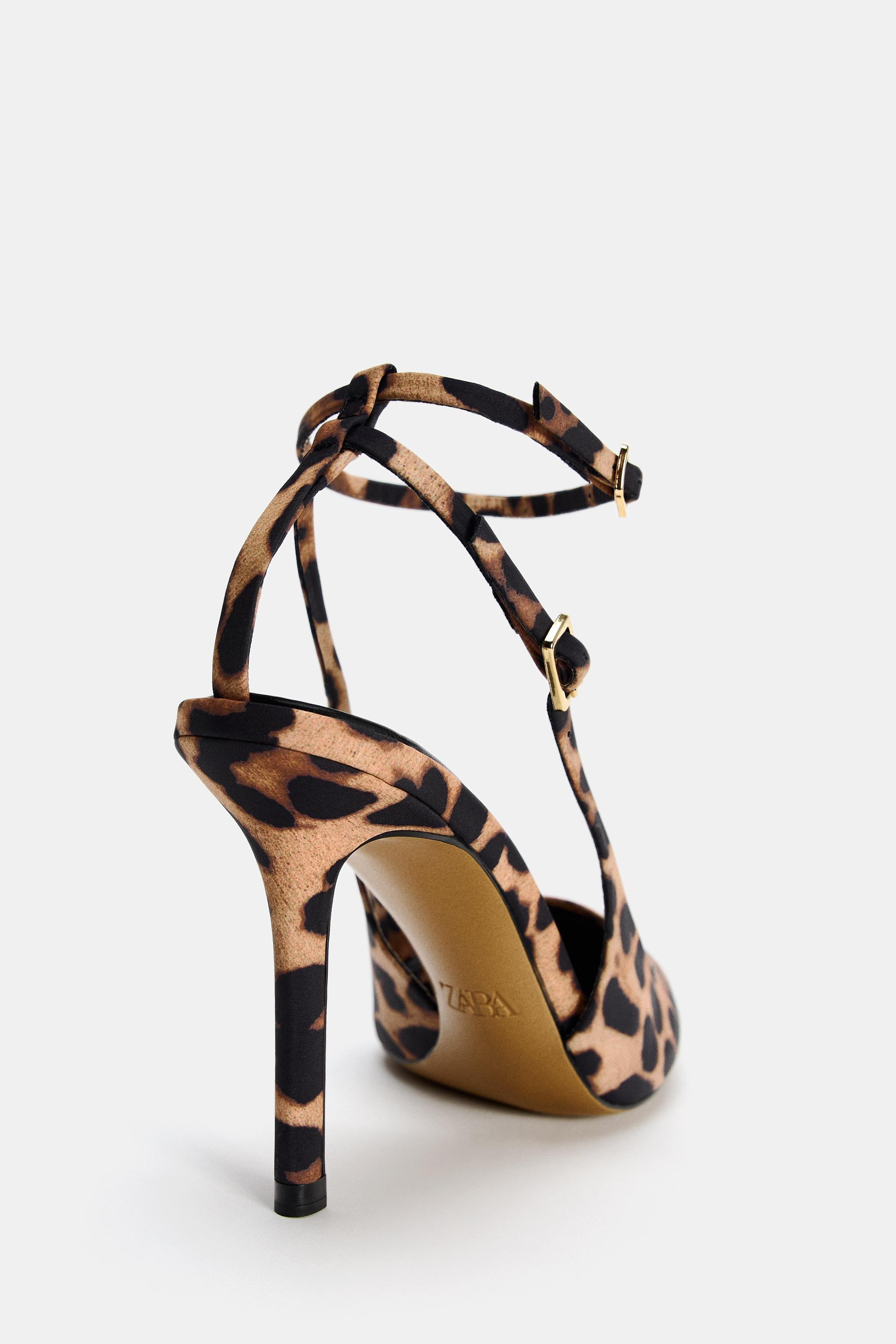 LEOPARD SLING BACK HEELS | Zara US